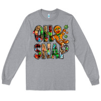Heather Grey Oh snap Christmas Long Sleeve Tee - NancyCooperArtShop