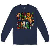 Navy Oh snap Christmas Long Sleeve Tee - NancyCooperArtShop