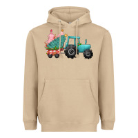 Mushroom Christmas tree tractor Heavyweight Hoodie - CowGirlArtShop
