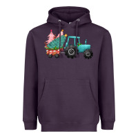 Plum Christmas tree tractor Heavyweight Hoodie - CowGirlArtShop