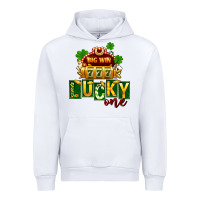 White St Patricks Lucky One Urban Hoodie - FaDigitalArtStudio
