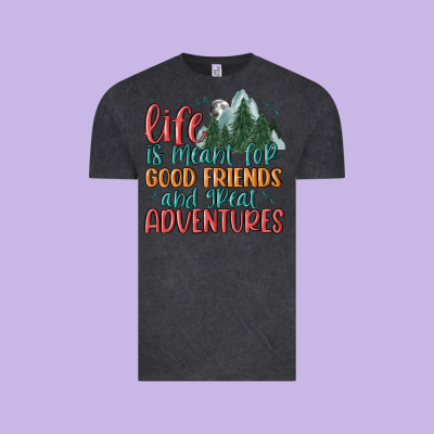 Life Is Meant For Good Friends And Great Adventure Vintage Tee Designed By Maliassmallbusiness
