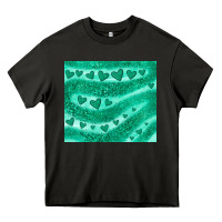 Asphalt green glitter heart Heavy Core Tee - JahusDesignShop