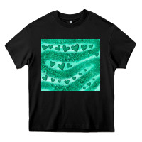 Black green glitter heart Heavy Core Tee - JahusDesignShop