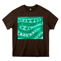 Chocolate Brown green glitter heart Heavy Core Tee - JahusDesignShop