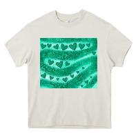 Cream green glitter heart Heavy Core Tee - JahusDesignShop