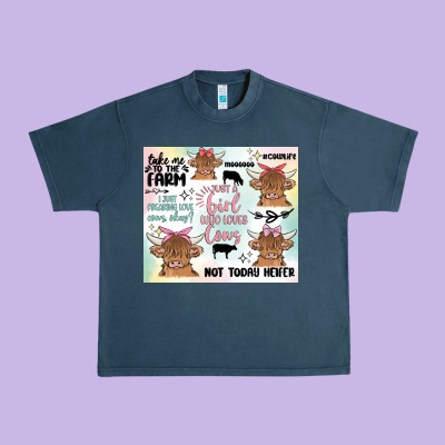 Cow Farm Life Urban Heavy Tee Designed By Maliassmallbusiness