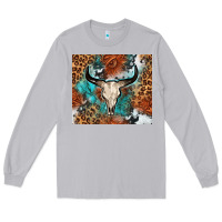 Moon Dust Western with bull skull Long Sleeve Tee - NancyCooperArtShop