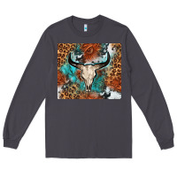 Smoke Western with bull skull Long Sleeve Tee - NancyCooperArtShop