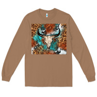 Toasted Coconut Western with bull skull Long Sleeve Tee - NancyCooperArtShop
