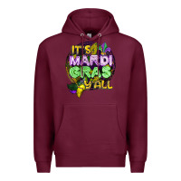 Burgundy its mardi gras yall Premium Hoodie - CowGirlArtShop