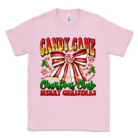Bubblegum Pink Candy Cane Christmas Club Classic Tee - CowhideDigitalArt