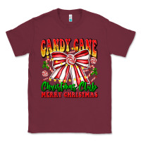 Burgundy Candy Cane Christmas Club Classic Tee - CowhideDigitalArt