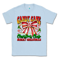 Dusty Blue Candy Cane Christmas Club Classic Tee - CowhideDigitalArt