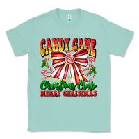 Seafoam Candy Cane Christmas Club Classic Tee - CowhideDigitalArt