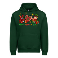Forest Green Peace Love Elf Christmas Urban Hoodie - BundleAndBundleShop