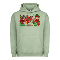 Pigment Oil Green Peace Love Elf Christmas Urban Hoodie - BundleAndBundleShop