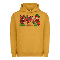Pigment Peanut Butter Peace Love Elf Christmas Urban Hoodie - BundleAndBundleShop