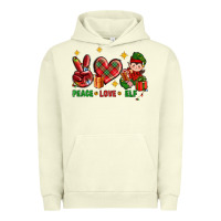 Pigment Pistachio Peace Love Elf Christmas Urban Hoodie - BundleAndBundleShop