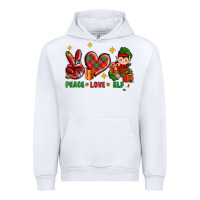 White Peace Love Elf Christmas Urban Hoodie - BundleAndBundleShop