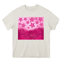 Cream pink glitter star Heavy Core Tee - JahusDesignShop