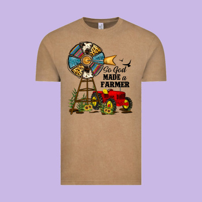 So God Made A Farmer Vintage Tee Designed By Jahusdesignshop