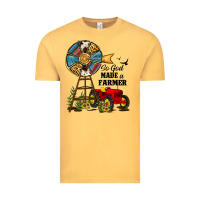 Vintage Mustard so god made a farmer Vintage Tee - JahusDesignShop