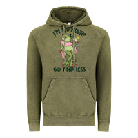 Vintage Olive i'm too much go find less boujee frog Vintage Hoodie - MaliasSmallBusiness