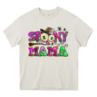 Cream spooky mama Heavy Core Tee - AdoDesignShop
