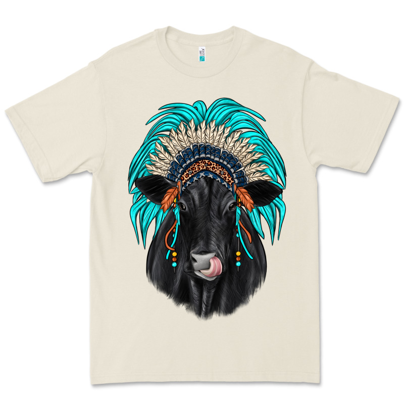 Black Angus Indian Headdress Premium Tee by JahusDesignShop | Teevron