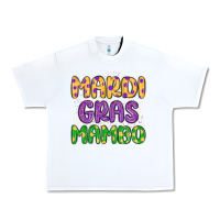 White mardi gras mambo Urban Heavy Tee - MaliasSmallBusiness