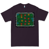 Plum christmas buffalo plaid and lights background Premium Tee - AdoDesignShop
