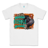 White Thanksgiving Turkey Gobble Gobble Classic Tee - NancyCooperArtShop