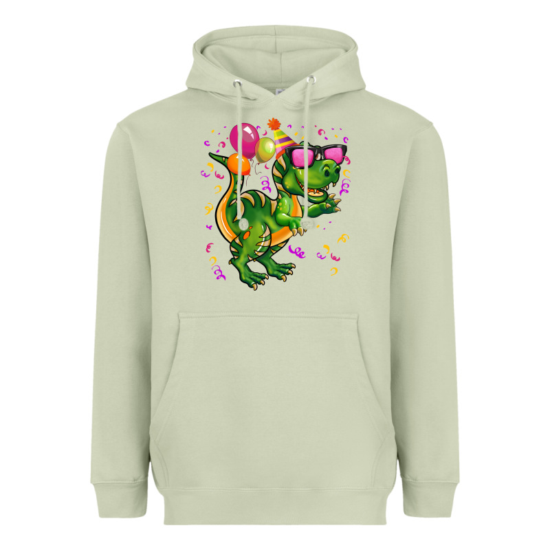 Birthday T Rex Pink Heavyweight Hoodie by CowGirlArtShop | Teevron