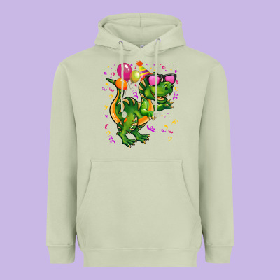 Birthday T Rex Pink Heavyweight Hoodie Designed By Cowgirlartshop