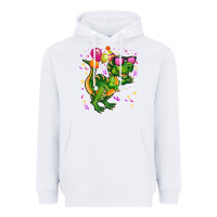 White birthday t rex pink Heavyweight Hoodie - CowGirlArtShop