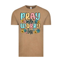 Vintage Coffee pray more worry less Vintage Tee - MaliasSmallBusiness