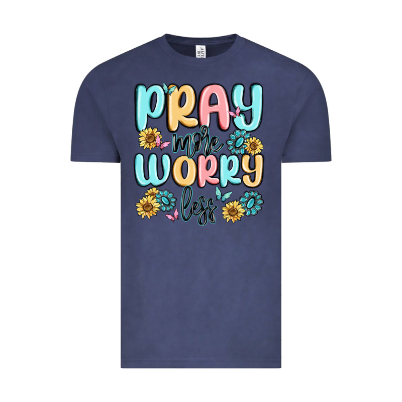 Pray More Worry Less Vintage Tee by MaliasSmallBusiness | Teevron