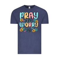 Vintage Denim pray more worry less Vintage Tee - MaliasSmallBusiness