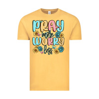 Vintage Mustard pray more worry less Vintage Tee - MaliasSmallBusiness