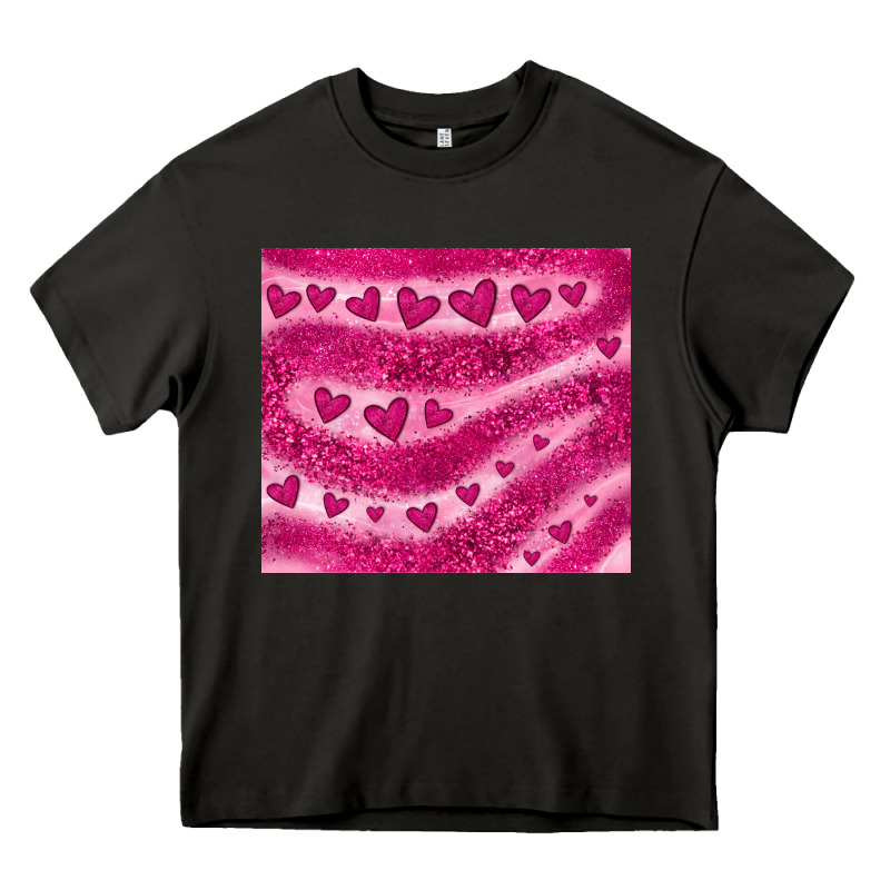 Pink Glitter Heart Heavy Core Tee by JahusDesignShop | Teevron