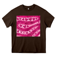 Chocolate Brown pink glitter heart Heavy Core Tee - JahusDesignShop