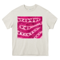 Cream pink glitter heart Heavy Core Tee - JahusDesignShop