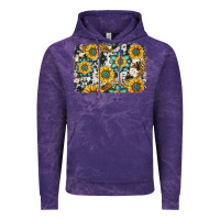 Cloud Purple gemstone sunflower cowhide background Vintage Hoodie - Jasminsmagicworld