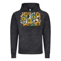 Vintage Black gemstone sunflower cowhide background Vintage Hoodie - Jasminsmagicworld