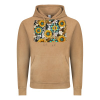 Gemstone Sunflower Cowhide Background Vintage Hoodie | Teevron