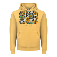 Vintage Mustard gemstone sunflower cowhide background Vintage Hoodie - Jasminsmagicworld