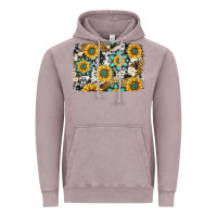Vintage Zinc gemstone sunflower cowhide background Vintage Hoodie - Jasminsmagicworld
