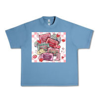 Pebble Blue valentine's day cassette tapes Urban Heavy Tee - MaliasSmallBusiness