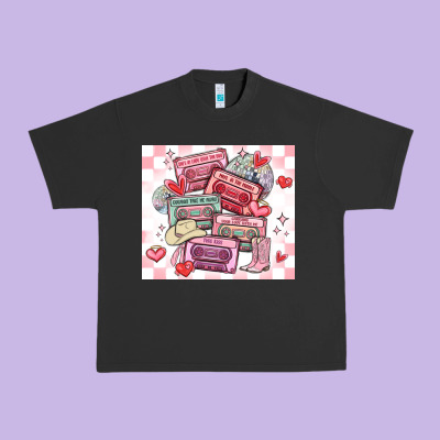 Valentine's Day Cassette Tapes Urban Heavy Tee Designed By Maliassmallbusiness